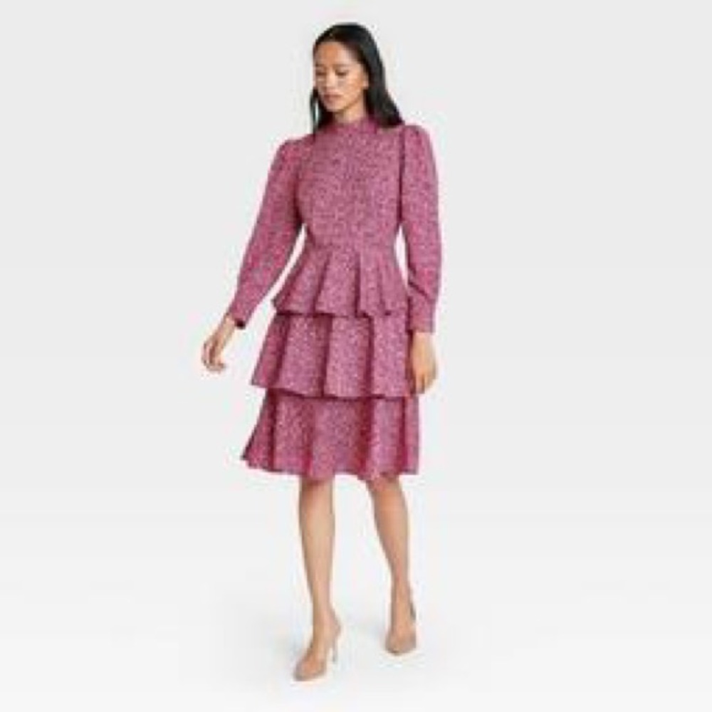 Who What Wear Pink Leopard Dress - Picture 2 of 8